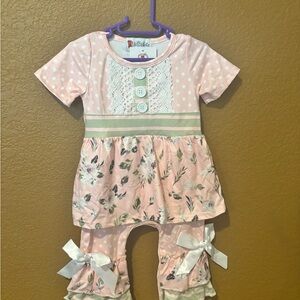 Little Me Pink Floral Romper